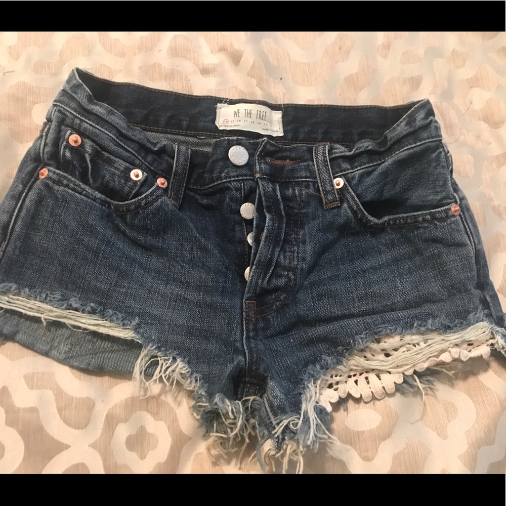 Free People Lace Detail Shorts